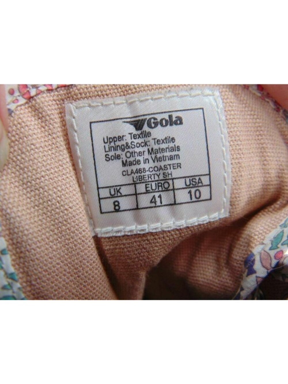 Sold------Gola x Liberty Fish Print Sneakers US 10 EUR 41 Coasters Fabric Upper - Picture 6 of 14